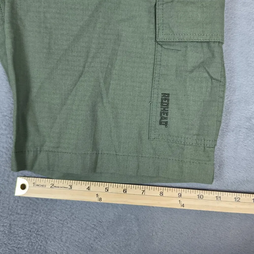 RedHead Men's Ripstop Cargo Shorts Olive Green Outdoor Hiking Utility Size 36